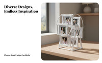 Amusement Wheel Photo Frame Rotatable 6-Picture Rotating Frame Vintage Design Rotating Picture Stand for Families, Couples, Desktop, Bedroom