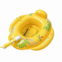 Seated Swim Float with Seat Backrest Baby Swim Seat Raised Front Cushion Baby Swimming Buoyant Device Cartoon-Style
