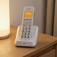 Raised Number Buttons Digital Cordless Telephone Slanted Cradle Landline Cordless Phone Memory Keys Desktop Phone Handset