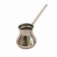 Small Pouring Spout Hammered Metal Coffee Pot Flared Body Hand-Hammered Coffee Pot Reflective Drinkware Silver-Colored for Tea Serving