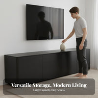 Minimalist Entertainment Center Baked Paint Finish Floor Standing TV Console Multi-Layer Solid Wood Board Low Profile TV Stand for Bedroom