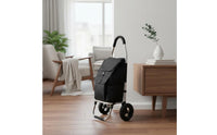 Foldable Design Folding Shopping Trolley Lightweight Aluminum Frame Wheeled Grocery Trolley with Bag Large Capacity Stair Climbing Utility Trolley Heavy Duty for Seniors, Laundry, Travel