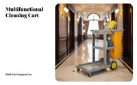 Heavy-Duty Housekeeping Service Cart Easy to Maneuver Janitorial Cart with Bag High Load Capacity Sturdy Construction for Housekeepers, Janitors, Maintenance Workers, Office Buildings, Schools, Offices