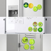 12 Pieces Tennis Fridge Magnetic Pieces Round Refrigerator Sticker Glass