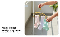 Curved-Shaped Sock Dryer Rust-Resistant Multi-Fastener Sock Hanger Laundry Clamp Hanger Rustproof Stainless Steel Clothes Drying