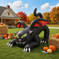 Inflate Inflatable Black Cat Outdoor Inflatable Cat with Wings Lighted Lightweight for Lawn