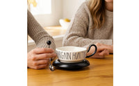 Coffee Cup with Saucer Minimalist Cup with Saucer Comfortable Crockery for Office, Afternoon Tea