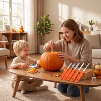 7 Pieces Pumpkin Carving Kit Easy Grip Pumpkin Carving Tools Kit Serrated Tool Set for DIY Enthusiasts, Families, Halloween, Home Decorating