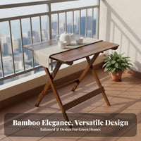 Foldable Design Cross-Frame Tea Table Space-Saving Indoor Furniture Japanese Design Portable Stand Multi-Functional for Apartment Dwellers, Students, Adults, Small Areas, Living Room, Bedroom, Bay Window