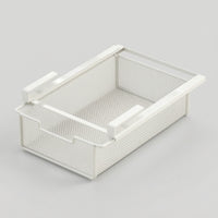 Beneath-Desk Hanging Basket Pull-out Hanging Desk Organizer Space-Saving for Telecommuters, Students, Home Office, Dorm Room