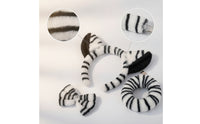 3 Pieces Soft Striped Equine Ears Headband with Tail Fuzzy Animal Ears Headband Padded Bow Tie Soft for Cosplayers