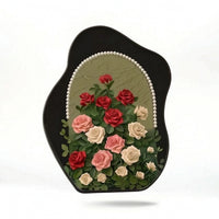 Elegant Tabletop Art Plaque Embossed Plaque with Floral Relief Layered Vintage-Style for Bedside Table