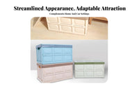 Large Capacity Foldable Storage carrier Multi-Functional foldable Compartment container Portable Trunk Organizer resilient Construction for Families, journeyers, Commuters, highway journeys, journey, Shopping, outdoor dining