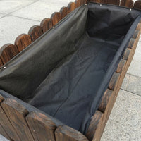 Outdoor Wooden Planter Box Rectangular Garden Flower Bed, Large Carbonized Wood Planter for Gardeners