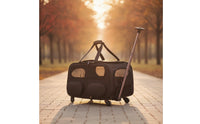 Wheeled Pet Carrier with Telescopic Handle Soft-Sided Wheeled Pet Carrier Comfortable Car Rides