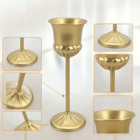 Gold-Colored Goblet Vase Slender Vase with Pedestal Flared Compote Bowl Golden for Receptions