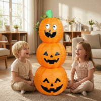 Lighted Pumpkin Inflatable Pumpkin with Blower Easy to Use Stacked Pumpkins for Homeowners
