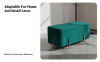 Light Luxury Aesthetic Upholstered Shoe Bench Nordic Design Cushioned Entryway Seat Multi-Functional Ottoman Soft Velvet Upholstery for Shop Owners, Apartment Dwellers, Interior Designers, Retail Storage, Bedroom, Fitting Room, Closet