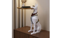 Doberman Tray Holder Faceted Resin Dog Tray Table Decorative Doberman Statue Table