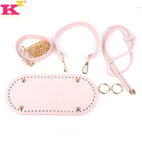New Handmade Crochet Bag Bottom, Strap, Handle, Drawstring Set with Hardware, DIY Weaving Material Kit, 25*12
