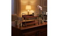 Two-Tier Mug Rack Space-Saving Wood and Steel Cup Organizer Countertop Mug Holder