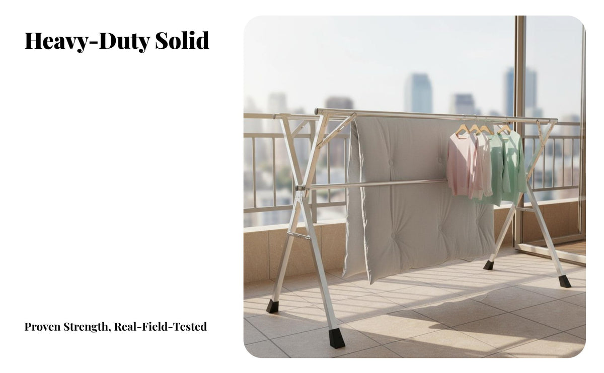 Foldable Clothes Dehydrating Rack Space Saving Stainless Steel Clothes Dryer Rust-Resistant Floor Standing Dehydrating Rack for Indoor