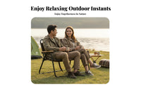 Foldable Two-Person Folding Bench Lightweight 2-Person Loveseat Quick Setup Camping Chair Heavy Duty for Campers, Couples, Families, Picnic, Beach, Fishing, Barbecue