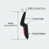 Car Door Seal Strip Waterproof for Trunk, DIY Car Weatherproofing, EPDM Z-Shaped Door Seal, Flexible Rubber Weatherstrip, Universal Fit Car