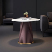 Side Table with Pedestal Modern Tea Table Contemporary Furniture for Living Room, Reading Corner