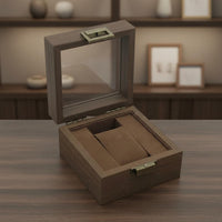 Vintage Watch Display Box Particle-Resistant Wooden Watch Box Cushioned Wristwatch Holder Elegant Design Soft Interior Lining