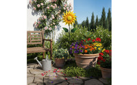 Floral Wind Weather Resistant Metal Floral Yard Stake 360° Rotating Metal Garden Stake for Balcony, Patio, Lawn