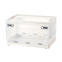 Latch Closure Front-Opening Storage Box Top Lid Folding Storage Box off-White-White