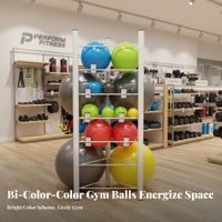 Space-Saving Balance Ball Storage Rack Sturdy Construction Exercise Ball Display Stand High Capacity Vertical Storage Rack Stable Design for Fitness Studio Operators