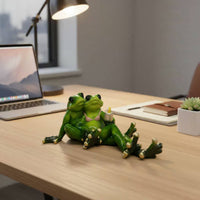 Bikini Frog Statue Novelty Gift Frog Couple Figurine Relaxing Frogs Sculpture Collectible House Decoration Romantic Theme