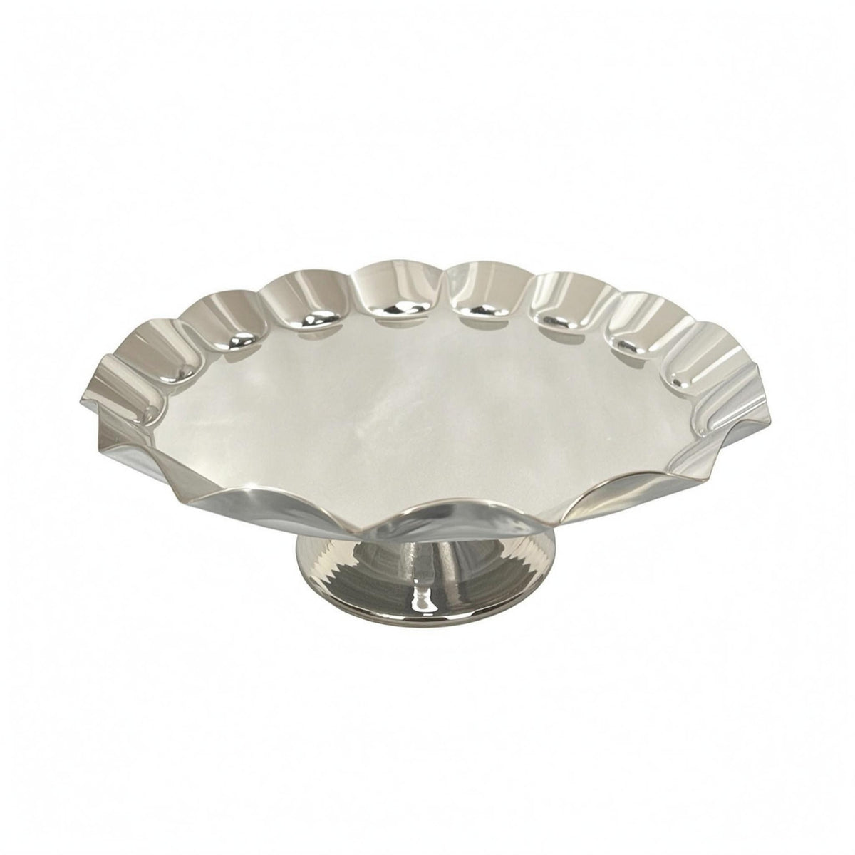 Polished Pedestal Fruit Tray Smooth Surface Footed Fruit Tray Pedestal Bowl
