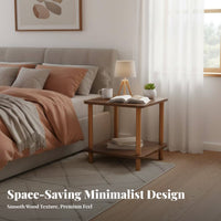 Space-Saving Design Multi-Tier Bedside Table Sturdy Legs Bedside Table with Shelf Thickened Board Modern Wooden Leg Nightstand Easy Assembly for Homeowners, Young Adults, Students, Rental Apartment, Living Room, Reading Nook, Office