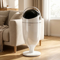 Tall Trash Can with Inner Inner Container Dome Top Floor Trash Can Cylindrical Garbage Bin with Removable Inner Inner Container Glossy for Kitchen, Living Room