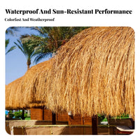 Synthetic Thatch Roofing Fireproof Simulated Straw Roof Fire Retardant Artificial Thatch Roll for Homeowners, DIY Enthusiasts, Gazebos, Gazebo, Cabana