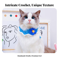 Flower Cat Soft Knit Knitted Flower Cute & Stylish Knitted Dog Bib for Daily Wear, Photo Shoots, Birthdays