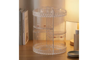 Cosmetic Storage Holder Clear Rotating Organizer Spinning Organizer Multi-Compartment for Makeup Lovers, Dressing Table