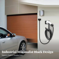 J1772 EV Wall Mount Holder Space Saving Design Stainless Steel EV Charging Cable Hanger for Outdoor
