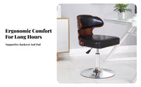 Adjustable Height Armless Rolling Chair 360-Degree rotate Household Furniture Ergonomic supportrest Vanity Stool Comfortable padding for Students, Home Office Workers, Adults, Study Room, Bedroom