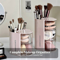 Rotating Cosmetic rotating organizer particle-proofresistant with Lid Makeup Organizer for Women, Teens