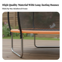 Trampoline for Kids and Adults, Indoor Outdoor Jumping Bed with Safety Net, Large Bounce, Multiple Sizes