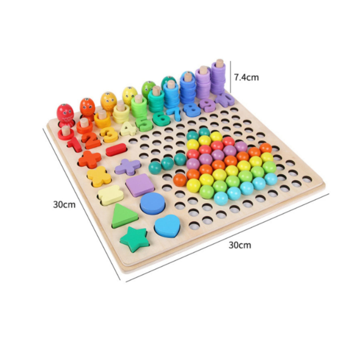 Fine Movement Skills Development Wooden Clip Bead Game Hand-Eye Coordination Chopstick Training Toy Early Education for Preschoolers