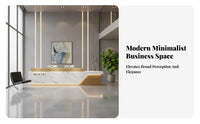 Modern Reception Desk Ample Storage Reception Desk Multi-Functional Checkout Counter for Business Owners, Office Managers, Lobby, Medical Office
