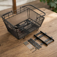 Rear Bike Basket with Handle Sturdy Rear Cycle Basket with Handle Portable for Commuting
