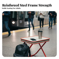 Foldable handbag-designShaped Folding Stool foldable Portable Seating Easy to Fold Outdoor Furniture space-saving Design for Commuters, journeyers, Fishing, outdoor dining, Queuing, Waiting straight-line