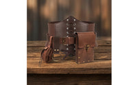 Steampunk Belt with Pockets Medieval-Fantasy Cosplay Belt with Skirt Clip Laced Fanny Pack for Cosplayers