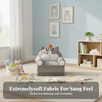 Transformable Flipfolding Sofa Removable and Cleanable Cover Flipfolding Lounger Cartoon Character Thesee youngsters' Furniture for Daycare